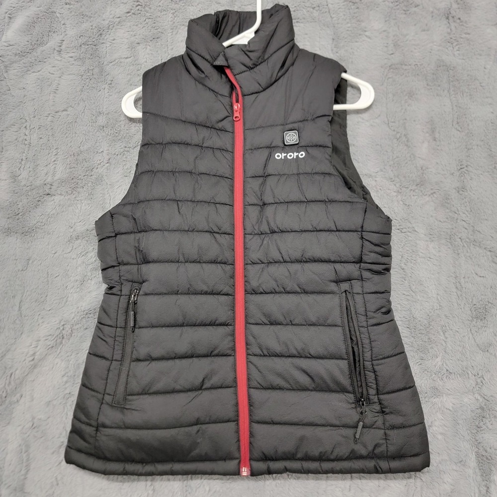 Ororo Heated Vest Womens Medium Black Quilted Puffer Insulated Zip Battery Pack